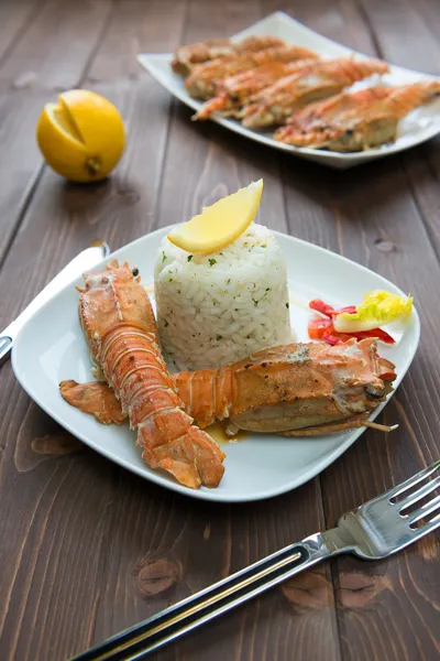 Arroz com lagosta — Fotografia de Stock