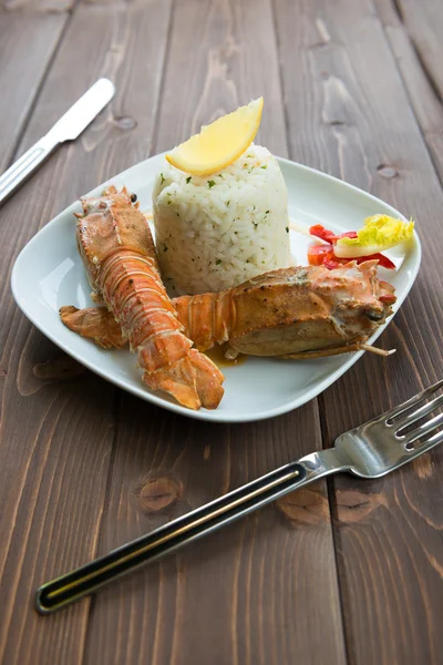 Rice with lobster — Stock Photo, Image