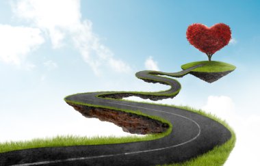 The road to Heart tree clipart