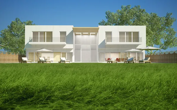 Moderne Villa mit Tagesblick — Stockfoto