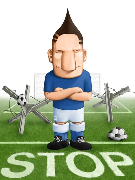 Soccer strong defender — Stock Photo, Image