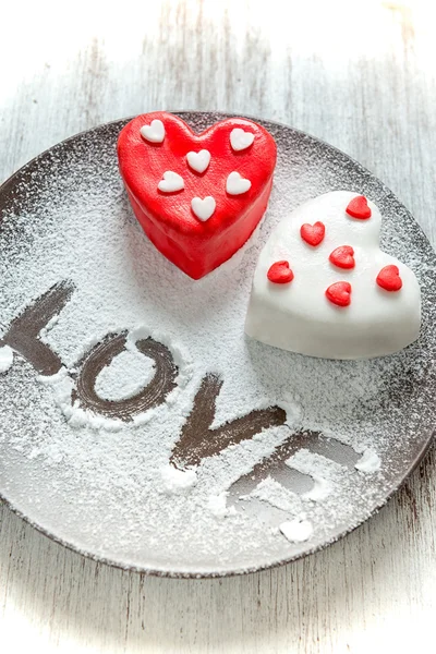 Coeur tasse gâteau — Photo
