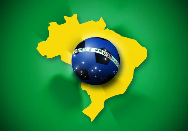 Brazil soccer ball flag — Stock Photo, Image