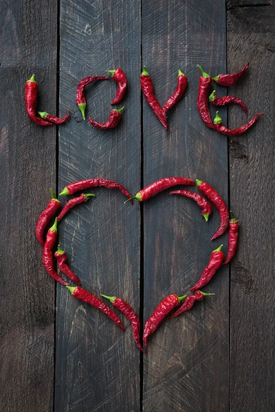 Red Chili pepper LOVE — Stock Photo, Image