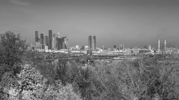 Moscow Russia October 2021 Panoramic View Moscow City Sparrow Hills — Stock Photo, Image