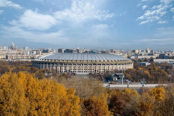Moscow Russia October 2021 Panoramic View Luzhniki Stadium Sparrow Hills — Stock Photo, Image