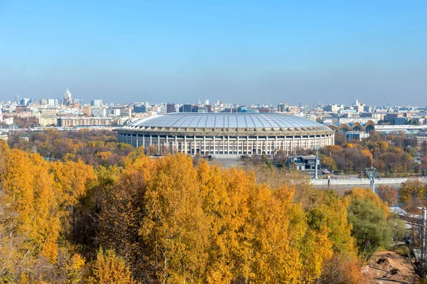 Moscou Rússia Outubro 2021 Vista Panorâmica Estádio Luzhniki Partir Das Imagem De Stock