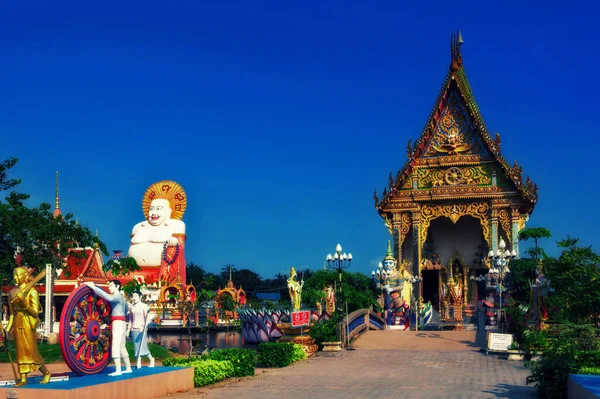 Wat Plai Laem Templo Com Mãos Estátua Deus Guanyin Koh — Fotografia de Stock