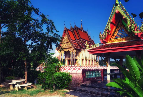 Temple Wat Plai Laem Avec Statue Dieu Mains Guanyin Koh — Photo