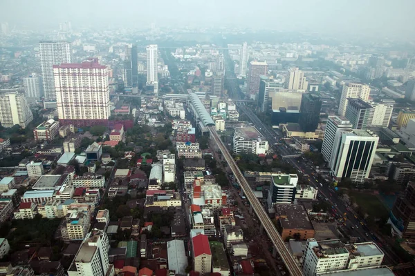 Vista Aérea Bangkok Edifícios Escritórios Modernos Condomínio Centro Cidade Bangkok — Fotografia de Stock