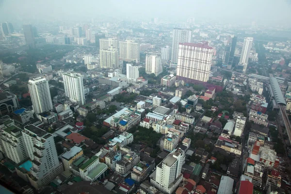 Vista Aérea Bangkok Edifícios Escritórios Modernos Condomínio Centro Cidade Bangkok — Fotografia de Stock