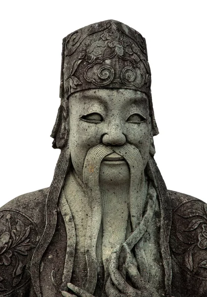 Стародавній Китайський Охоронець Кам Яна Фігура Ворота Ват Пхо Бангкок — стокове фото