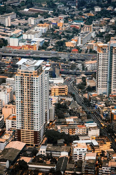 Vista Aérea Bangkok Edifícios Escritórios Modernos Condomínio Cidade Bangkok Bkk — Fotografia de Stock