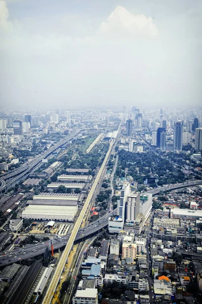 Aerial View Bangkok Modern Office Buildings Condominium Bangkok City Bkk — Stock Photo, Image