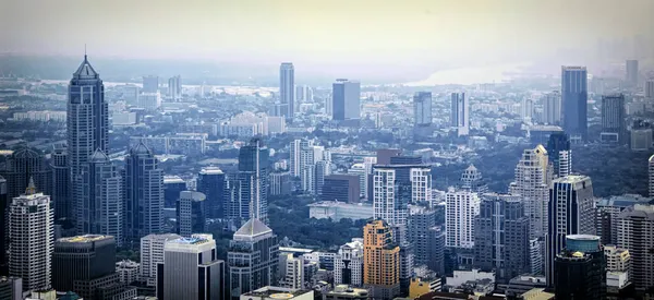 Luftaufnahme Von Bangkok Modernen Bürogebäuden Eigentumswohnung Bangkok City Bkk Tailand — Stockfoto