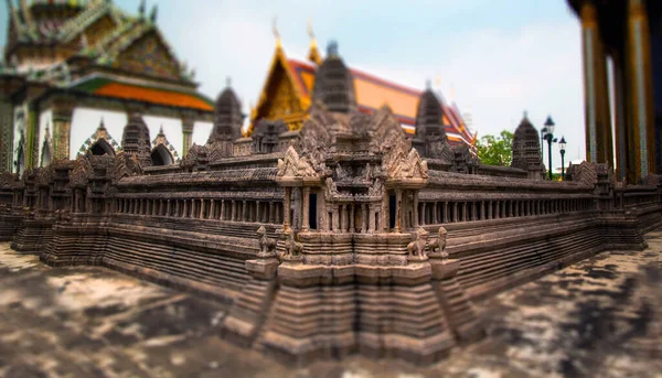 Miniatyr Angkor Wat Phra Thep Bidon Castle Inne Wat Phra — Stockfoto