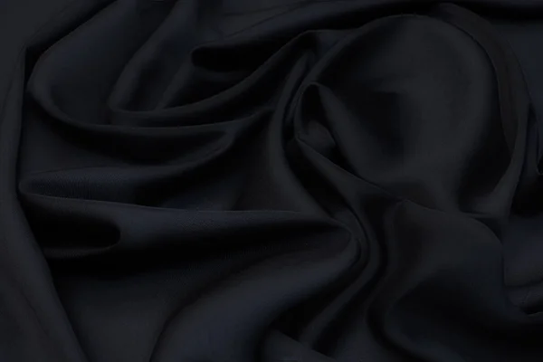 相同颜色的天然灰色或黑色面料或布的特写纹理 天然棉 丝或羊毛或亚麻织物的织物质感 黑色帆布背景 — 图库照片