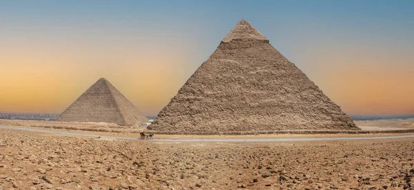 Giza Büyük Piramitleri Unesco Dünya Mirası Alanı Mısır — Stok fotoğraf
