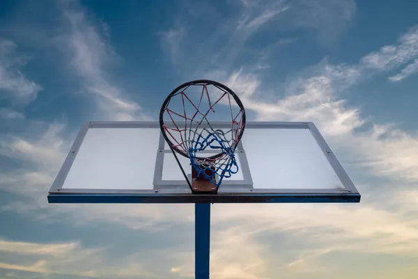 Bottom View Basketball Hoop Sky Concept Sports Healthy Lifestyle — Stock Photo, Image