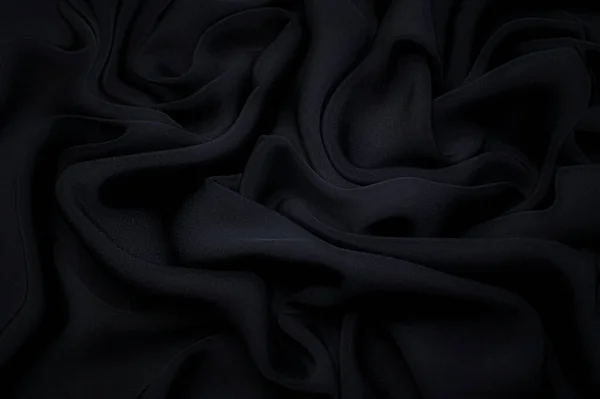 丝绸或棉织物组织 深灰色或黑色 — 图库照片