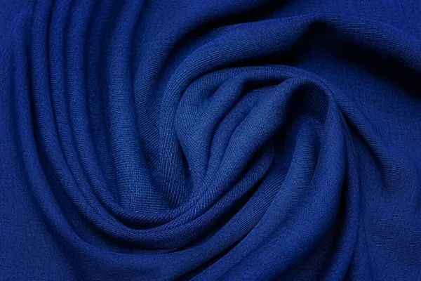 Struttura Primo Piano Tessuto Tessuto Blu Naturale Colore Acqua Marea — Foto Stock