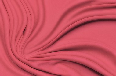 Doğal kırmızı ya da pembe kumaş ya da kumaşın yakın çekim dokusu aynı renkte. Doğal pamuk, ipek, yün veya keten kumaş dokusu. Kırmızı tuval arkaplanı.