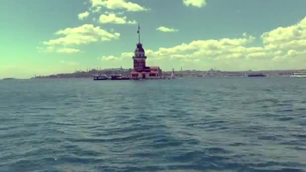 Maiden Tower One Historical Symbols Istanbul — Wideo stockowe