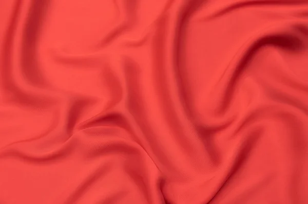 同じ色で自然な赤やピンクの生地や布のクローズアップテクスチャ 天然コットン シルクまたはウールの生地の質感 またはリネンの繊維素材 赤いキャンバスの背景 — ストック写真