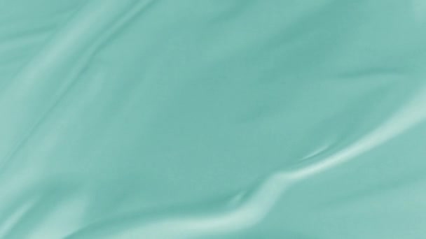 Smooth Waves Turquoise Cloth Rippling Wind Background Fabric Turquoise Fluttering — Stock Video