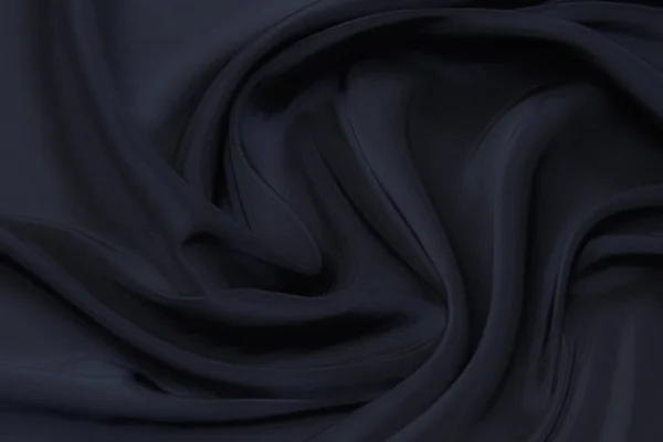 Tkaniny Jedwabne Lub Bawełniane Ciemny Szary Lub Czarny Kolor Tekstura — Zdjęcie stockowe