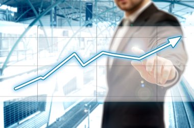 iş adamları dokunmadan futuristik dokunmatik ekran arayüzü