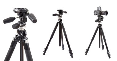 Beyaz bir arka planda yüksek çözünürlüklü fotoğraf tripod