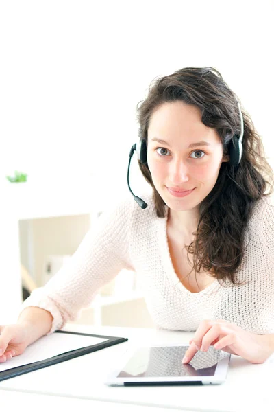 Portrait of young business woman working at home — Stock Photo, Image