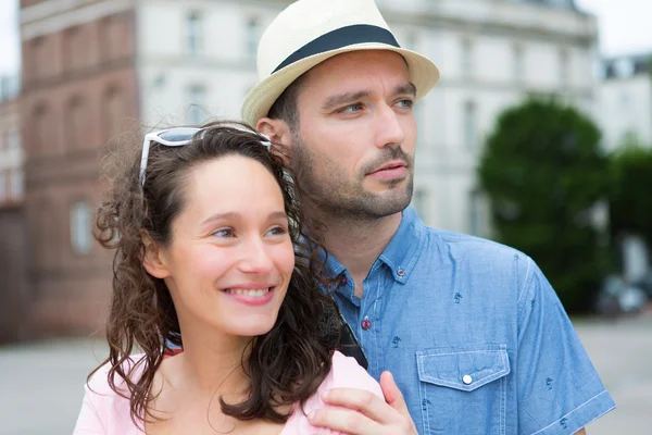 Young happy couple having fun on holidays — Stock Photo, Image