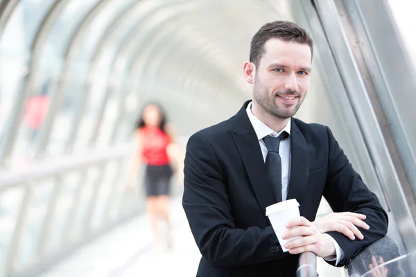 Portrait of an attractive businessman having a break — Stock Photo, Image