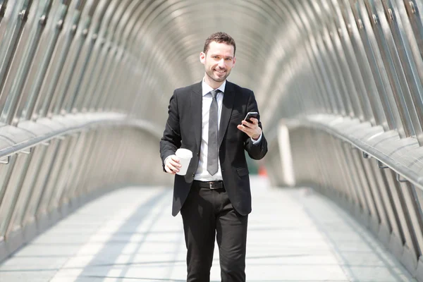 Businessman having a call during a break — Stock Photo, Image