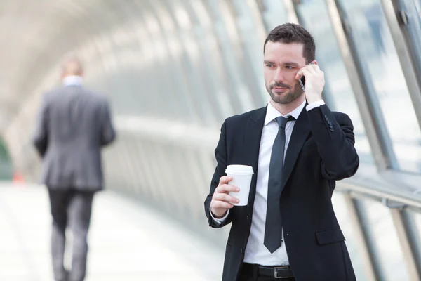 Businessman having a call during a break — Stock Photo, Image