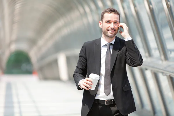 Businessman having a call during a break — Stock Photo, Image