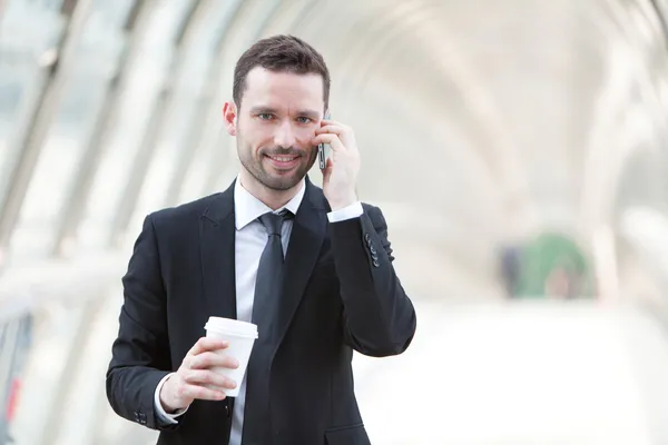 Businessman having a call during a break — Stock Photo, Image