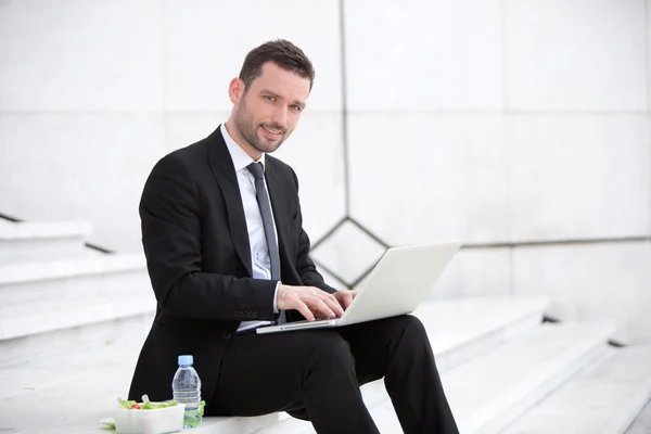 Businessman never stops working ! — Stock Photo, Image