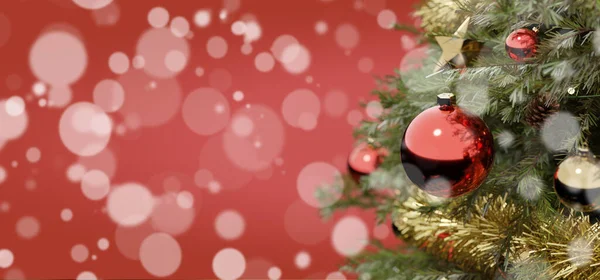 クリスマスプレゼントの装飾とクリスマスの背景のビュー 3Dレンダリング — ストック写真