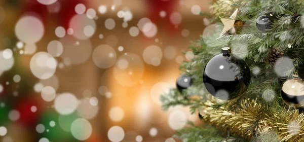 クリスマスプレゼントの装飾とクリスマスの背景のビュー 3Dレンダリング — ストック写真
