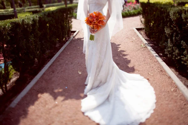 Wedding bouquet orange calla — Stock Photo, Image