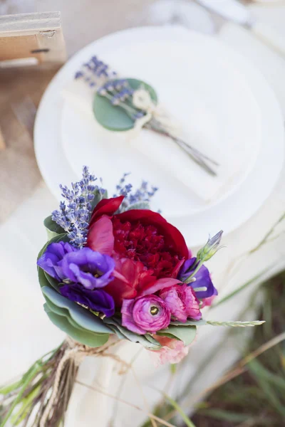 Wedding bouquet of roses and peonies — Stock Photo, Image