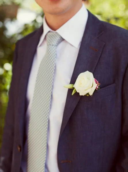 Groom in a wedding jacket — Stock Photo, Image