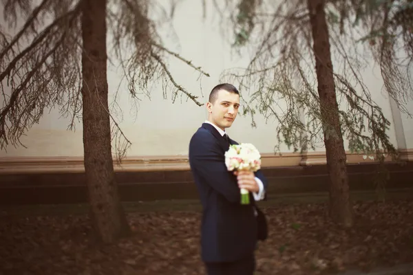 Groom in stylish suit — Stock Photo, Image