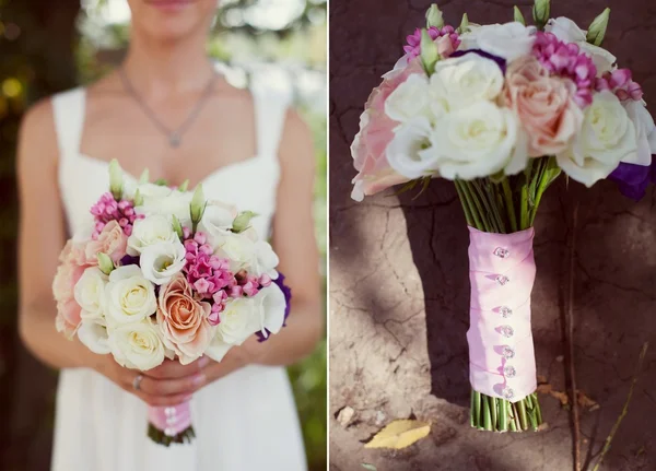 Bride and  wedding bouquet — Stock Photo, Image