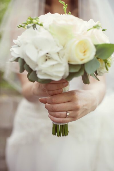 Bride with a wedding bouquet