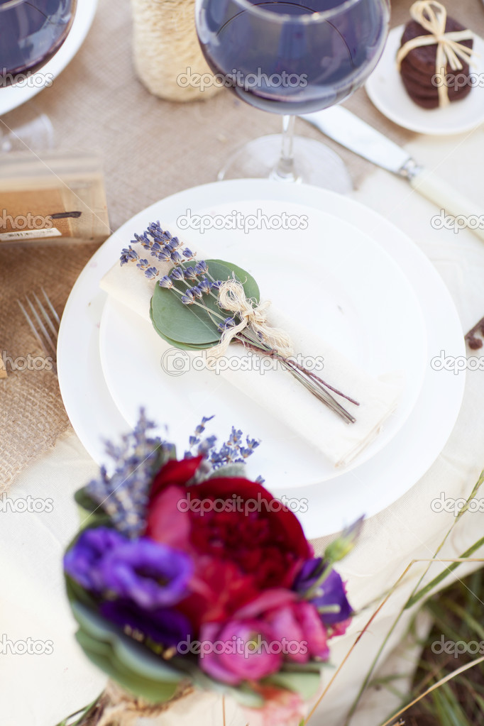 Decorated wedding table