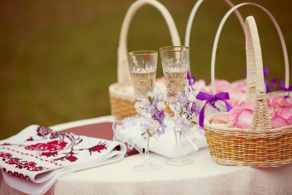 Table de mariage décorée — Photo